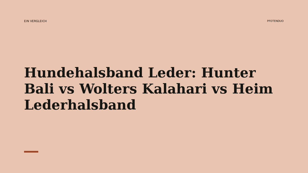 Read more about the article Hundehalsband Leder: Hunter Bali vs Wolters Kalahari vs Heim Lederhalsband
