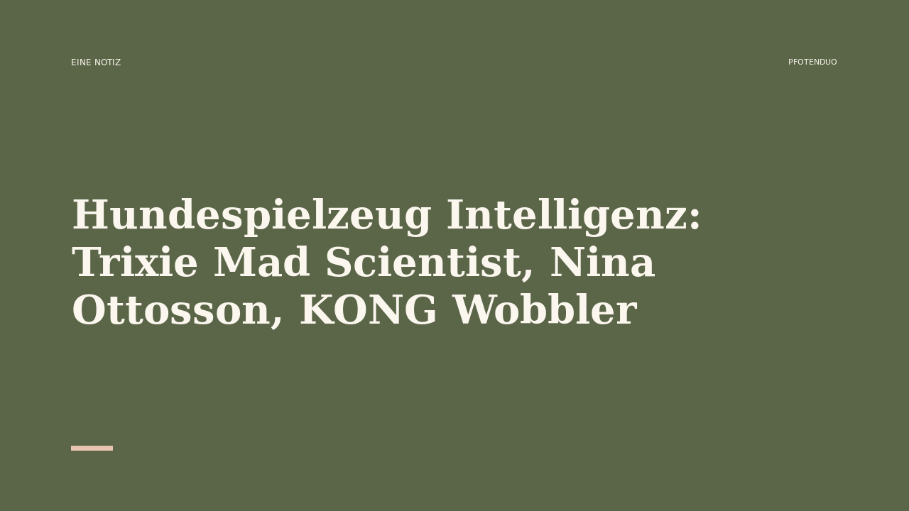 Read more about the article Hundespielzeug Intelligenz: Trixie Mad Scientist, Nina Ottosson, KONG Wobbler